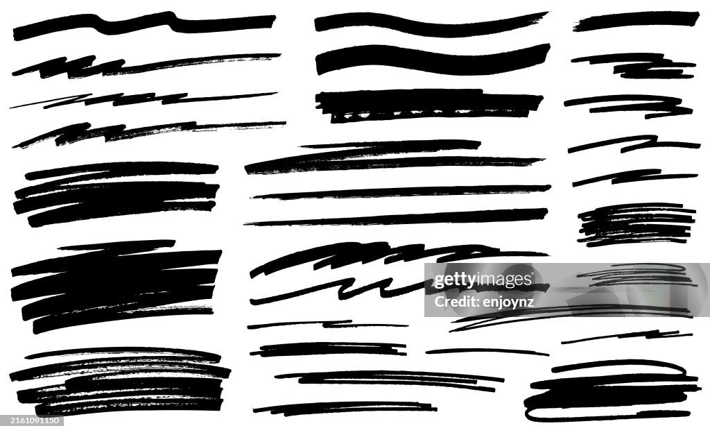 Black Marker Pen Underline Patterns Vector High-Res Vector Graphic ...