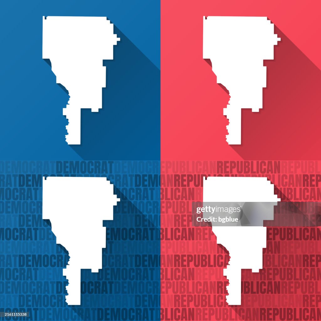 Clayton County, Georgia. Maps on blue and red backgrounds