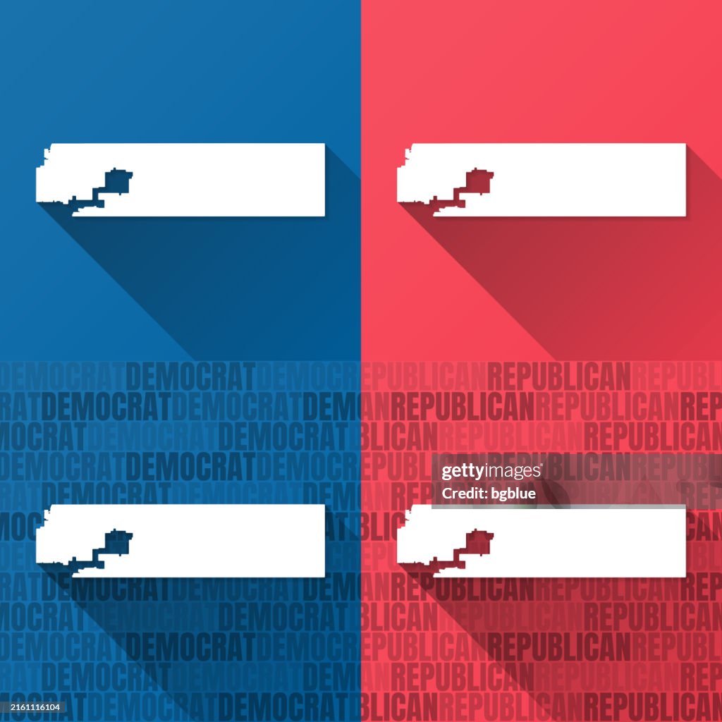 Adams County, Colorado. Maps on blue and red backgrounds