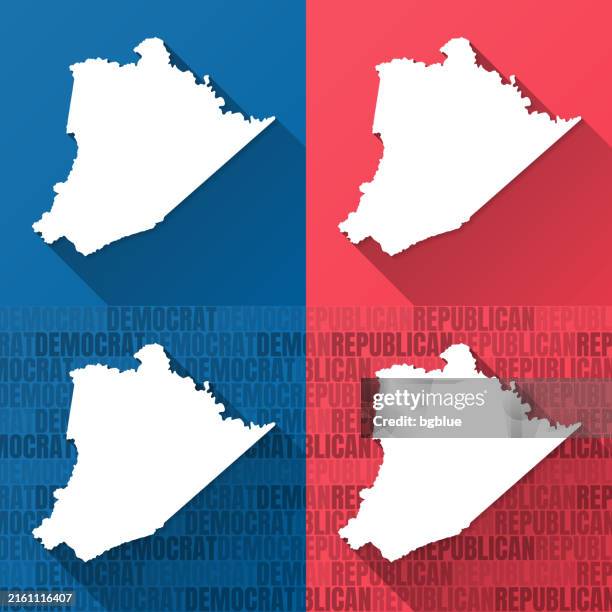 pike county, kentucky. maps on blue and red backgrounds - pikeville kentucky stock illustrations