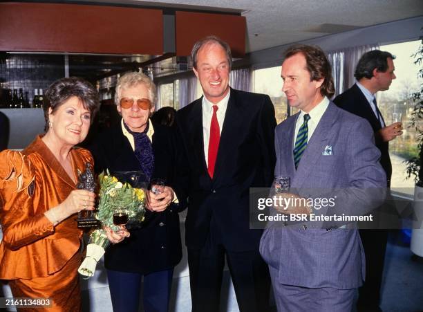 Dutch singer Rita Reys seen with Dutch jazzpianist and presenter Pim Jacobs during the Dutch Edisons