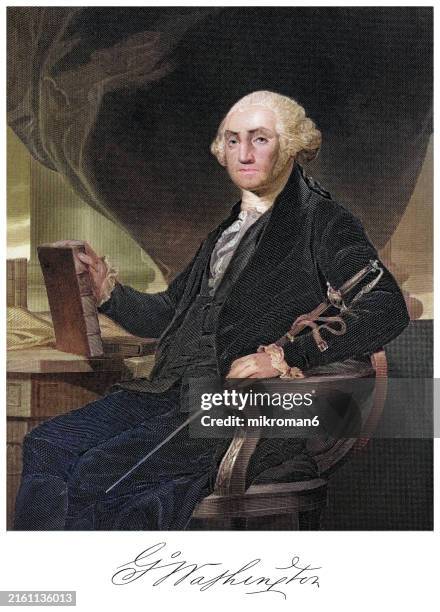 portrait of george washington, first president of the united states from 1789 to 1797 - george washington stock pictures, royalty-free photos & images