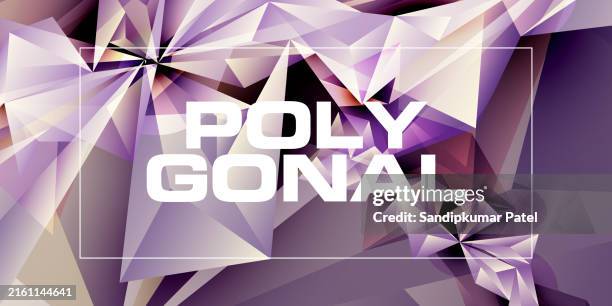 vector polygon abstract polygonal geometric triangle purple background - ice cubes 3d stock illustrations