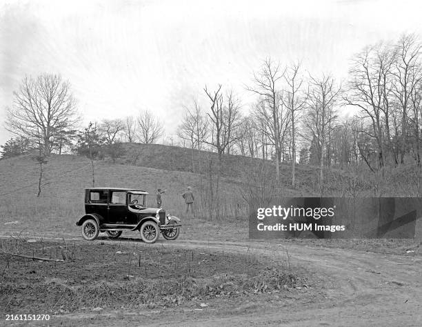Vintage photo of two men in auto, California ~1910 Vintage photo of two men in auto, California ~1910