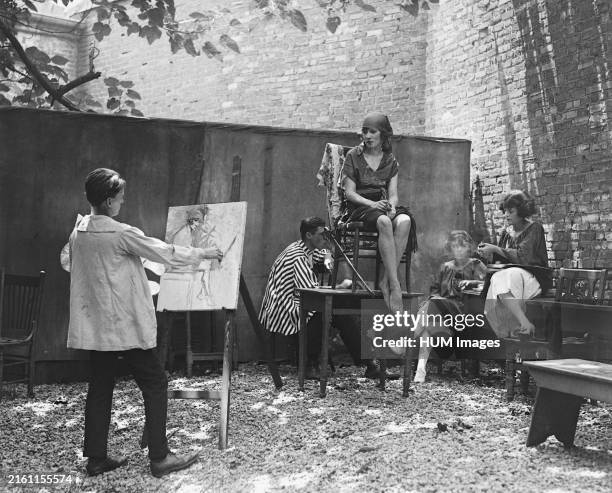 Photograph shows the Krazy Kat, speakeasy and Bohemian art club on Green Court , Washington. D.C. Ca. 1921.