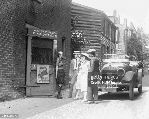 Photograph shows the Krazy Kat, speakeasy and Bohemian art club on Green Court , Washington. D.C. Ca. 1921.