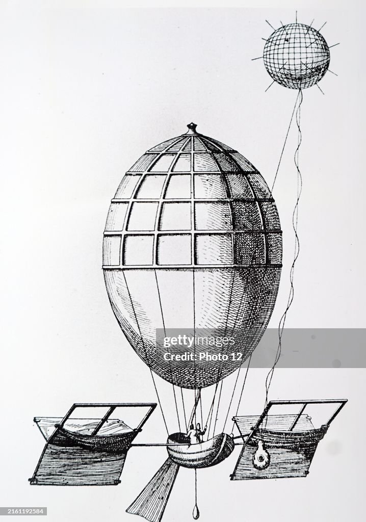 Yves Guyot's plan for an ovoid balloon fitted with a sail