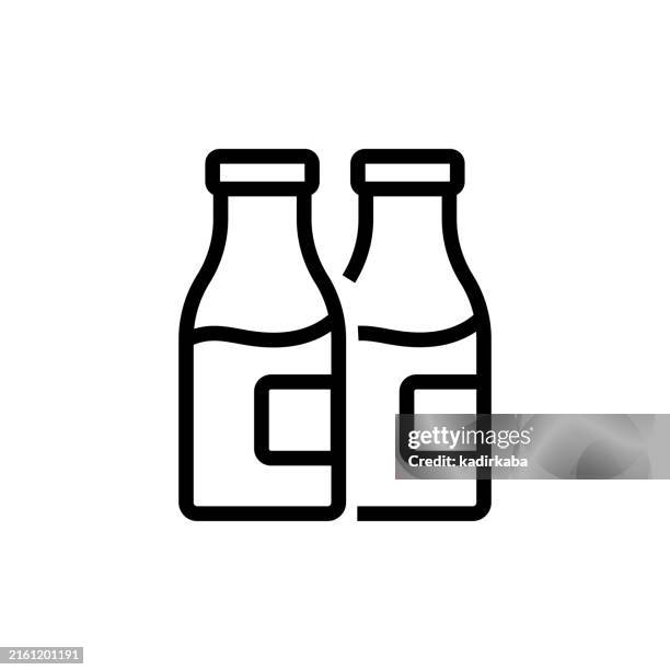 milk bottle line icon. dairy milk, milk product, livestock, product, packaged food. - packaged milk stock illustrations