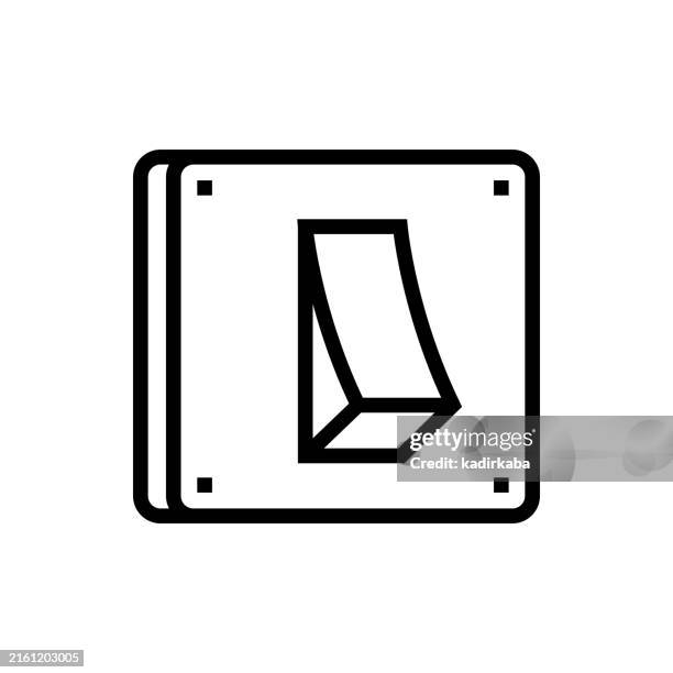 symbol für die lichtschalterlinie. elektrisch, glühbirne, energiesparmodus, ein- oder ausschalten. - schalter stock-grafiken, -clipart, -cartoons und -symbole