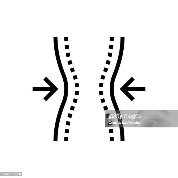 elastic fabric and textile industry line icon. - elastic connective tissue stock illustrations