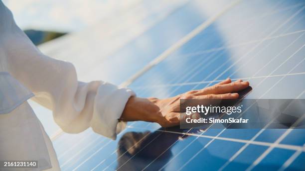 solar energy inspection. - solpanel bildbanksfoton och bilder