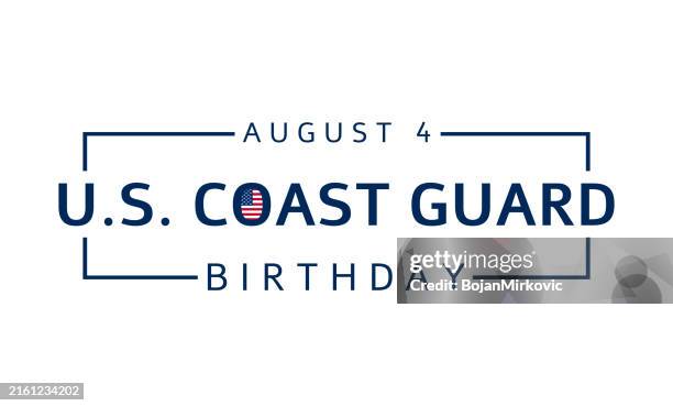 u.s. coast guard birthday card, august 4. vector - happy birthday banner background stock illustrations