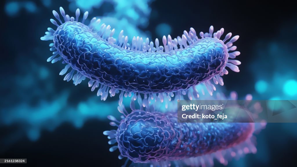 Ilustração médica de bactérias