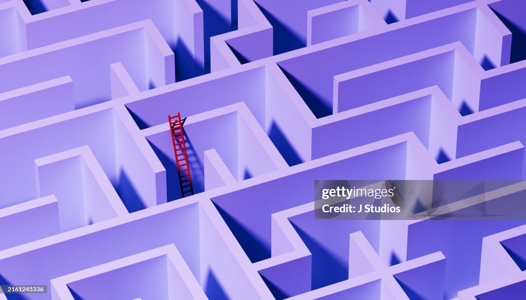Escaping a maze with a ladder