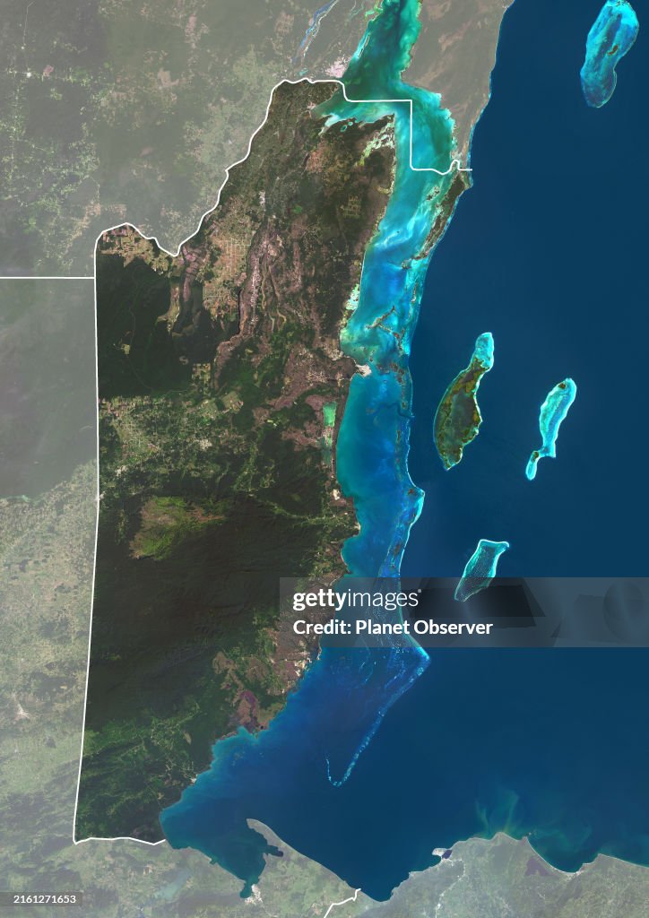 Belize with borders and mask