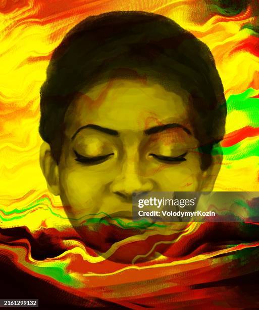 human face - a symbol of disappointment - split face portrait stock illustrations