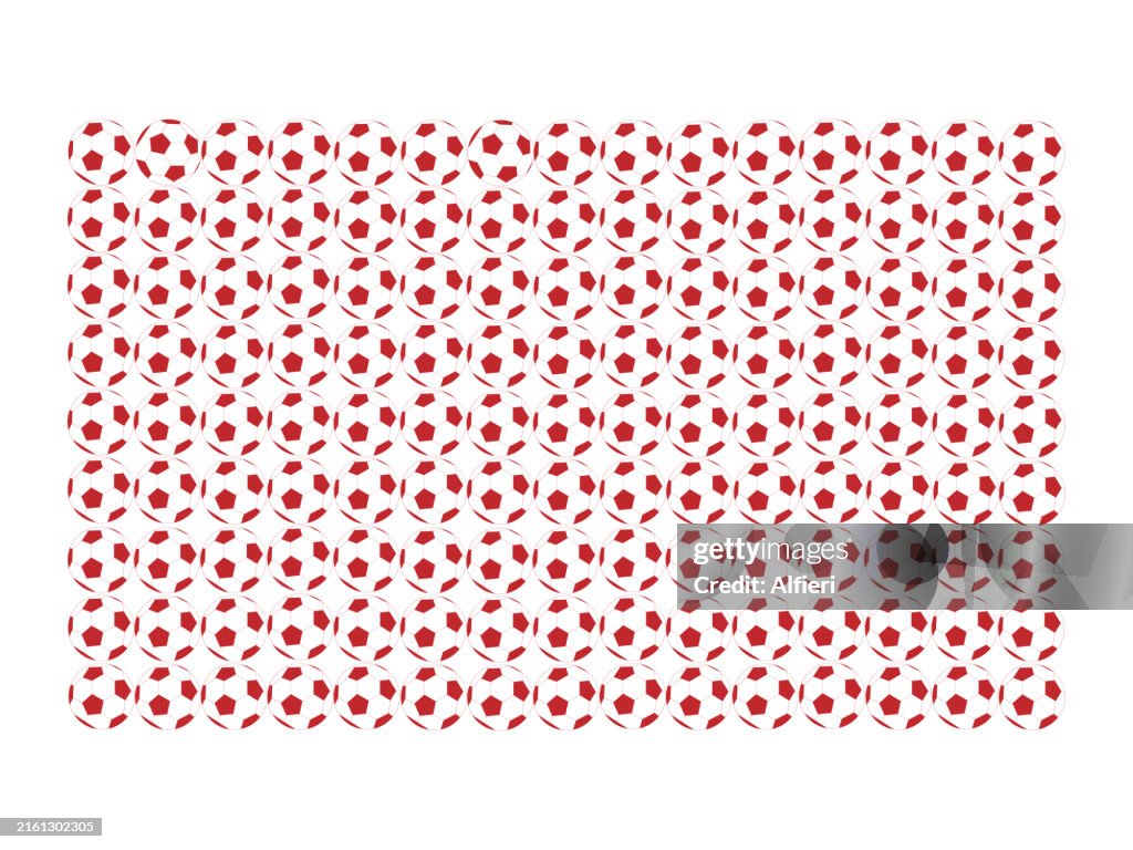 Bandera roja de los balones de fútbol