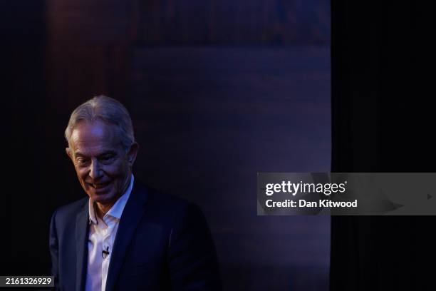 Former prime minister Sir Tony Blair during the 'Future Of Britain' conference at Park Plaza Westminster Bridge Hotel on July 09, 2024 in London,...