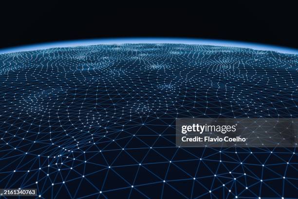 global communications network - blockchain stockfoto's en -beelden
