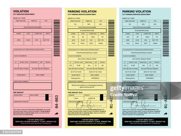 strafzettel - parkvergehen-strafzettel stock-grafiken, -clipart, -cartoons und -symbole