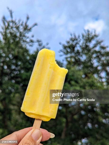 pineapple popsicle - eisstiel stock-fotos und bilder