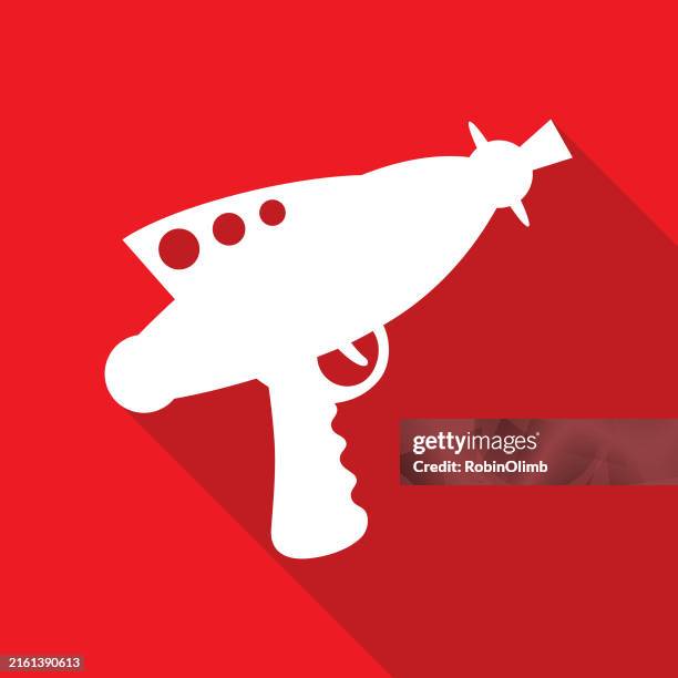 red ray gun icon 3 - gun trigger stock illustrations