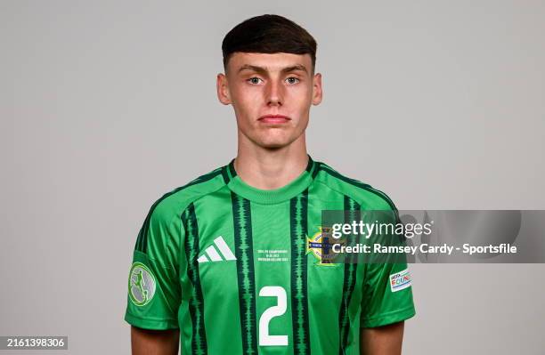 Conor Barr during a Northern Ireland squad portrait session at the UEFA European Under-19 Championship 2024 finals tournament on July 13, 2024 in...