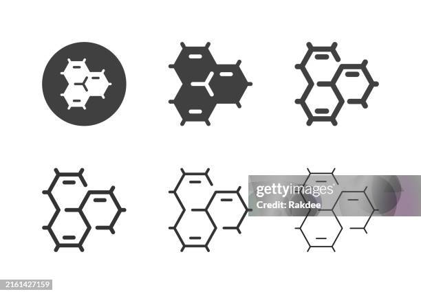molecular structure icons - multi series - molecular gastronomy stock illustrations