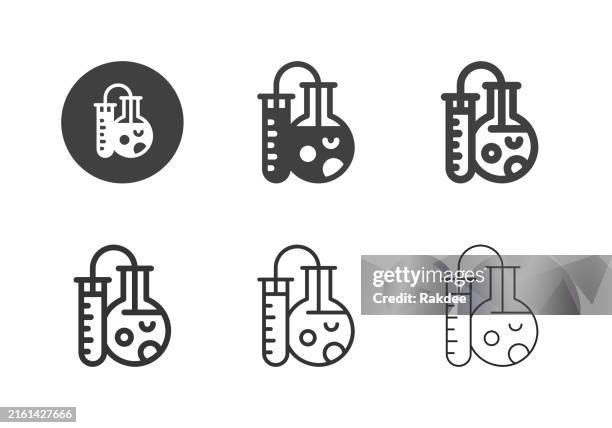 testing icons - multi series - science flask stock illustrations