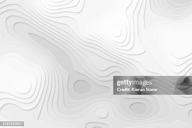 paper cut topology abstract background - topographic map stock pictures, royalty-free photos & images