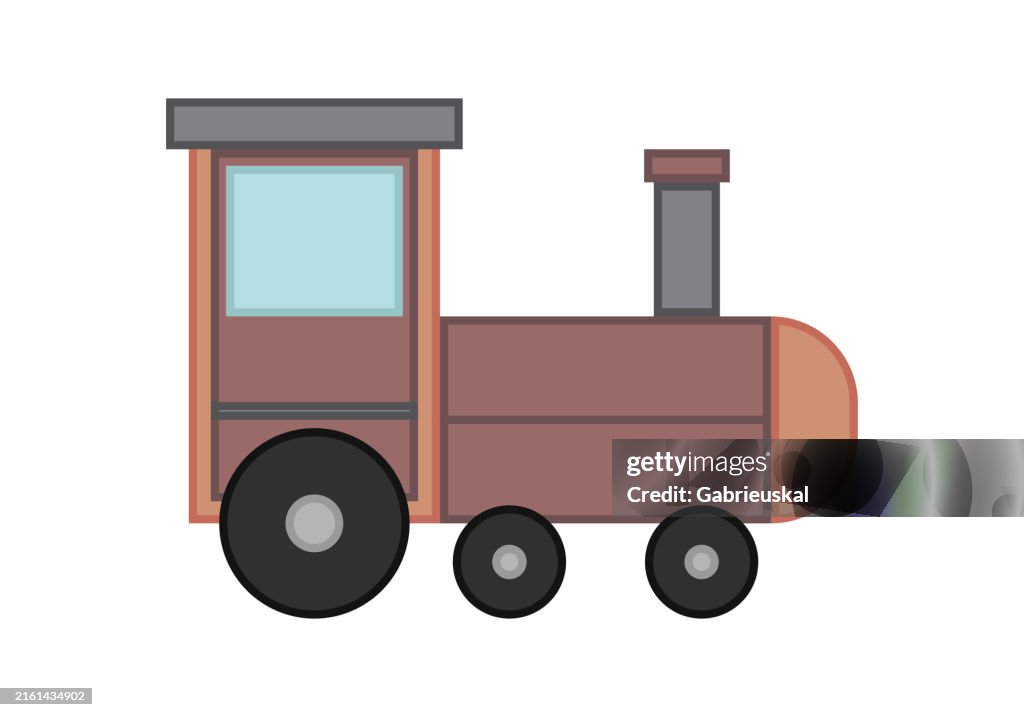 Vector Train Red Red Train Locomotive On White Background High-Res Vector Graphic ...