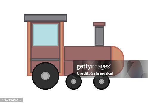 Simple Red Train Red Train Locomotive On White Background High-Res Vector Graphic ...