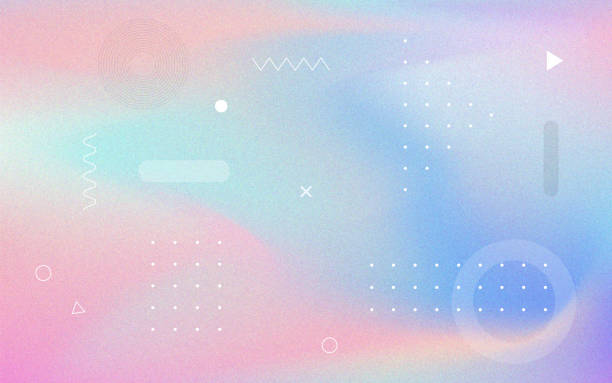 abstract pastel holographic blurred grainy gradient background with geometric shape element design. for landing page, book covers, brochures, flyers, magazines, any brandings, banners, headers, presentations, and more. - spring background stock illustrations