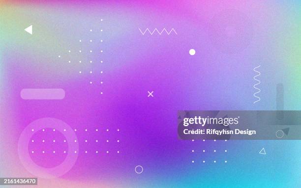 abstract pastel holographic blurred grainy gradient background with geometric shape element design. for landing page, book covers, brochures, flyers, magazines, any brandings, banners, headers, presentations, and more. - mint background stock illustrations