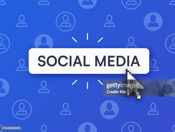 social media button - customer experience banner stock illustrations