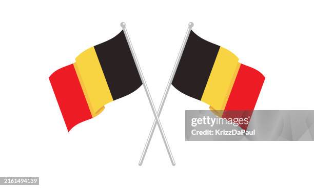 begian flags - festive border stock illustrations