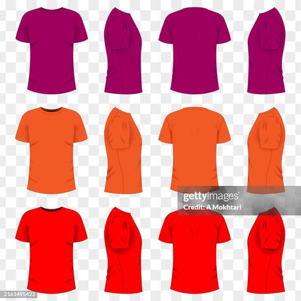 t-shirt on transparent background. - see through shirt stock illustrations