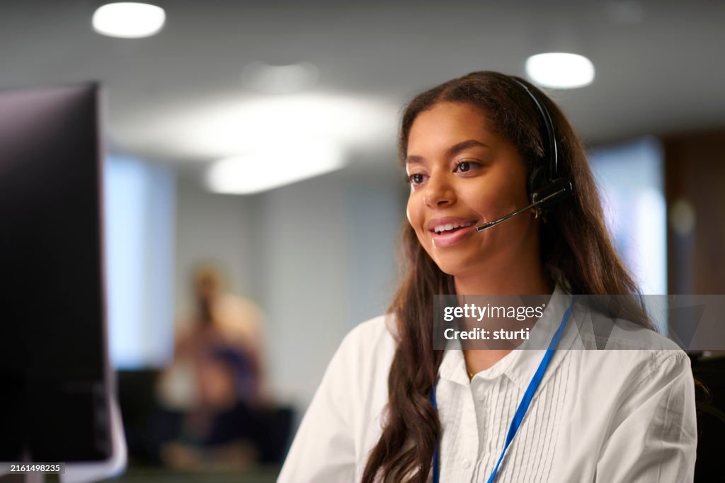 Young woman working in customer service