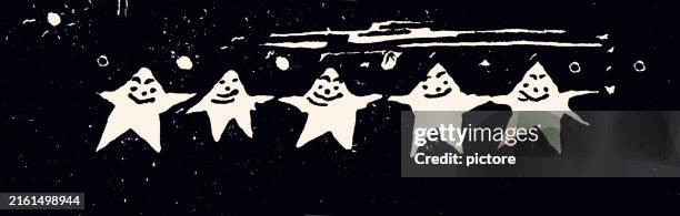 five stars in space-time : design element (xxxl) - bedtime icons stock illustrations