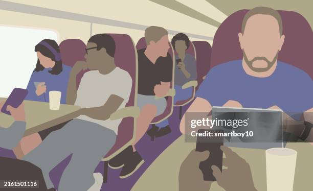 train passengers - crowded train stock illustrations