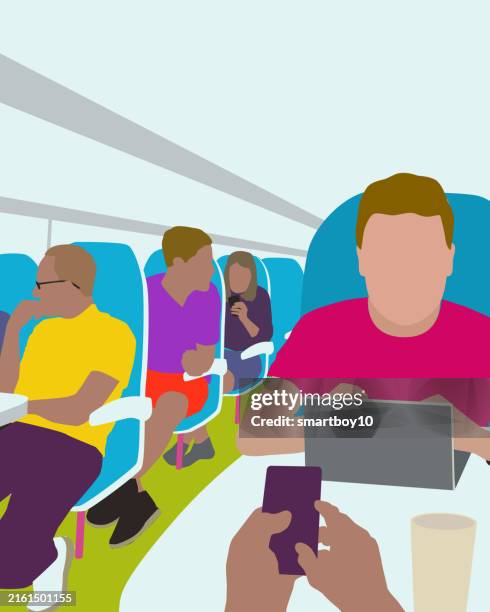 train passengers - crowded train stock illustrations