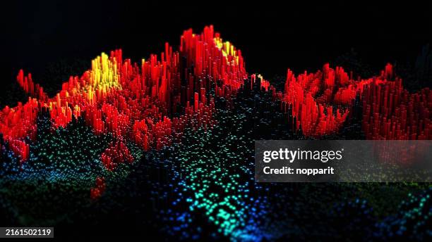 pixel landscape made from tiny cubes. - 8 bit explosion stock pictures, royalty-free photos & images