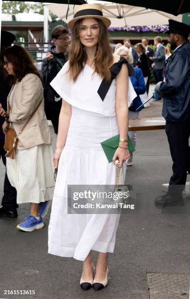 Keira Knightleyattends day ten of the Wimbledon Tennis Championships at the All England Lawn Tennis and Croquet Club on July 10, 2024 in London,...