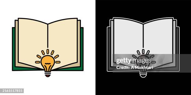 invention book icon. - resource library stock illustrations