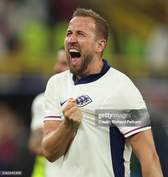 Harry Kane of England reacts during the UEFA EURO 2024 semi-final match between Netherlands and England at Football Stadium Dortmund on July 10, 2024...