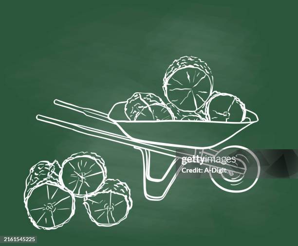 firewood and barrel chalkboard - tree bark texture stock illustrations