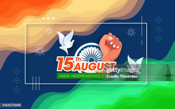 15 august, india independence day banner - independence day india stock illustrations
