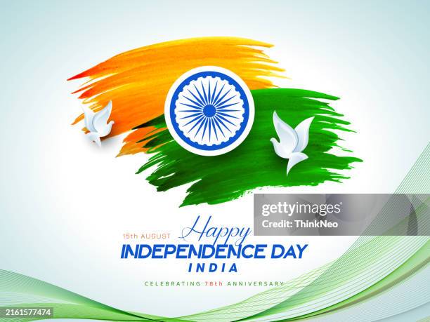 ilustraciones, imágenes clip art, dibujos animados e iconos de stock de indian flag abstract. happy independence day of india - día de la independencia