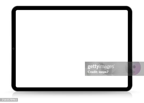 tablet computer vector illustration mockup - front view. eps 10 - iphone white background stock illustrations