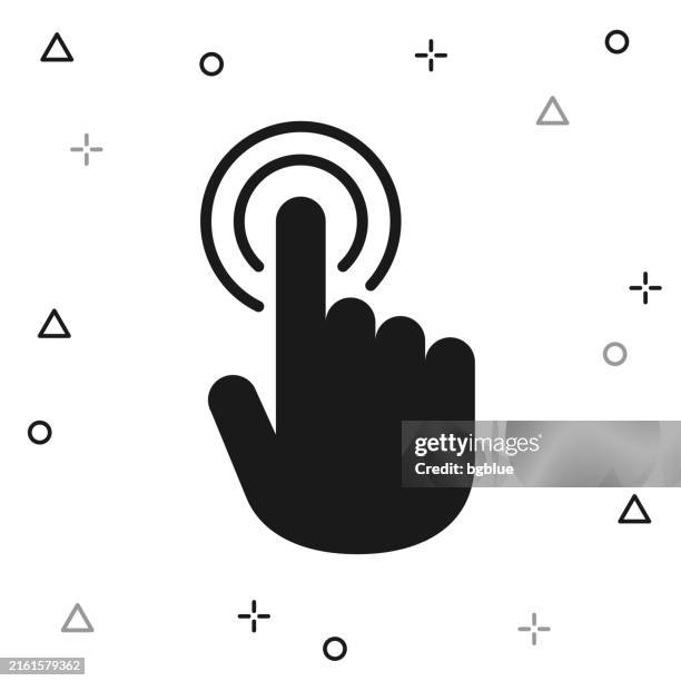 hand touch - click. icon on white background - pointer finger stock illustrations